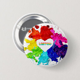Regenboog Moderne Streep LGBT Ronde Button 5,7 Cm