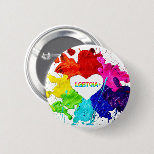 Regenboog Moderne Streep LGBT Ronde Button 5,7 Cm