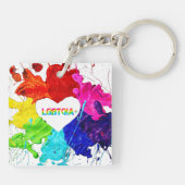 Regenboog Moderne Streep LGBT Sleutelhanger (Achterkant)