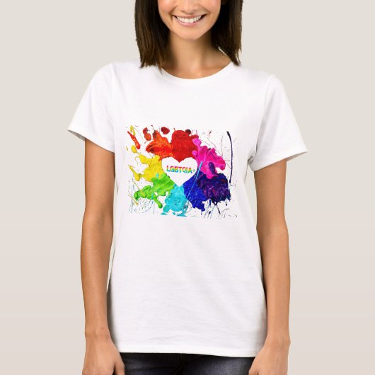 Regenboog Moderne Streep LGBT T-shirt (Voorkant)