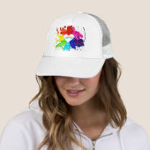 Regenboog Moderne Streep LGBT Trucker Pet (In situ)