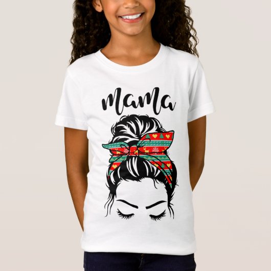 Regenboog Moeder Kerstmis Liefde Rood Plaid T-shirt (Voorkant)