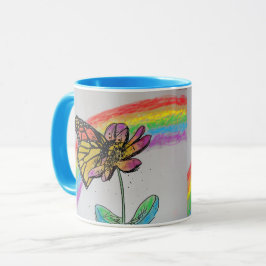 Regenboog Monarch Vlinder Mok Blauw