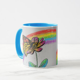 Regenboog Monarch Vlinder Mok Blauw
