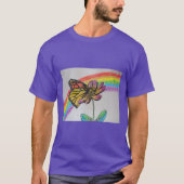 Regenboog Monarch Vlinder Schilderen Mannen T Shir T-shirt (Voorkant)