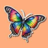Regenboog Monarch Vlinder Waterdicht Sticker