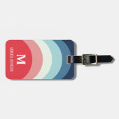 Regenboog Monogram Aangepaste naam Rood en Blauw S Bagagelabel (Voorkant horizontaal)