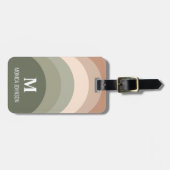 Regenboog Monogram Aangepaste naam Streep Bagagelabel (Voorkant horizontaal)