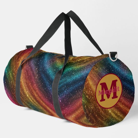 Regenboog Monogram Gestreepte Grote Duffel Tas (Linkerhoek)