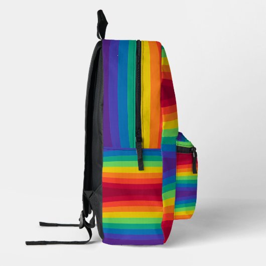 Regenboog Monogram Mooie Gestreepte Patroon Rugzak (Links)