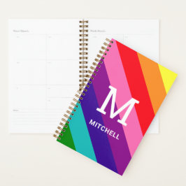 Regenboog Monogram Naam 8 Streep Organizer