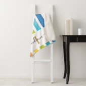 Regenboog Monogram Naam Waterverf Strepen Sherpa Deken (In situ)