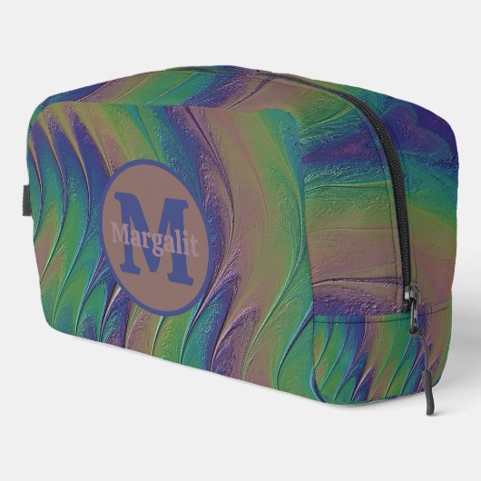 Regenboog Monogram Verf Stijl Dopp Kit Toilettasje (Rechterhoek)