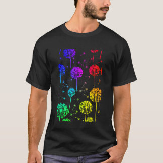 Regenboog Mooie Paardenbloem Lente Wilde Bloem Min T-shirt