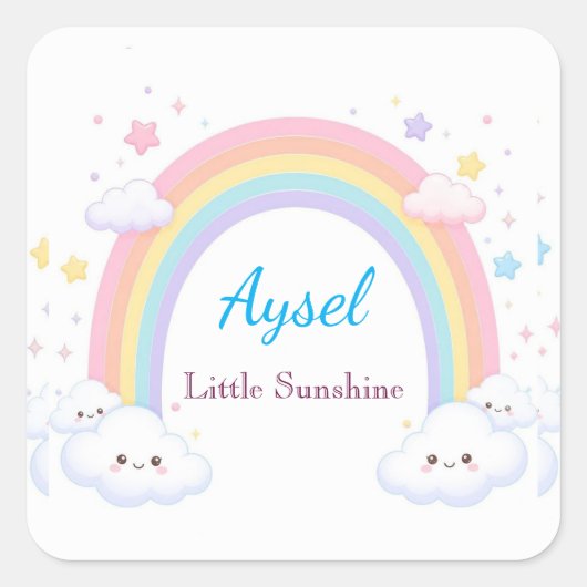 Regenboog Moppige Kinderen Sticker 🌈 (Voorkant)