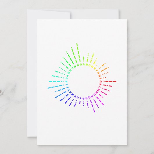 Regenboog morse code kaart (Voorkant)