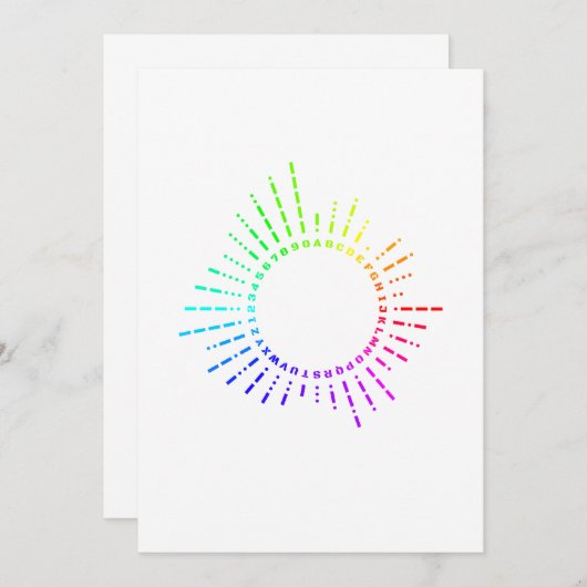 Regenboog morse code kaart (Voorkant / Achterkant)