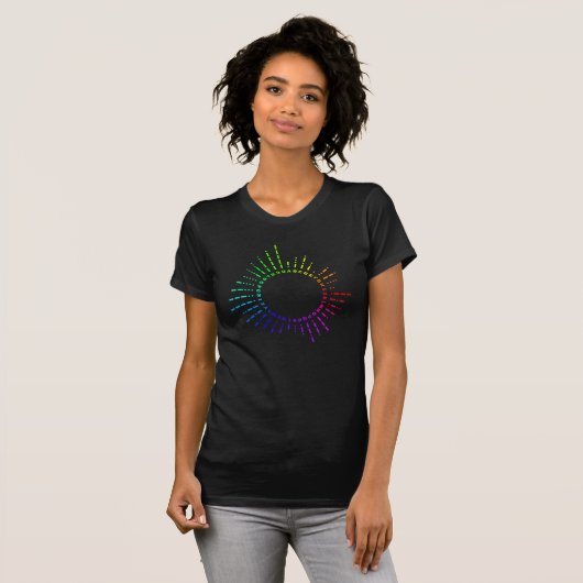 Regenboog morse code t-shirt (Voorkant volledig)