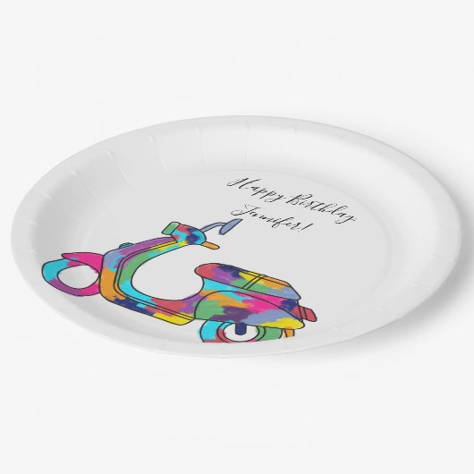 Regenboog Motor Scooter Bromfiets Aangepast berich Papieren Bordje (Gekanteld)