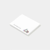 Regenboog Motor Scooter Bromfiets Aangepast berich Post-it® Notes (Schuin)