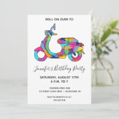 Regenboog Motor Scooter Bromfiets Partij Kaart (Staand voorkant)