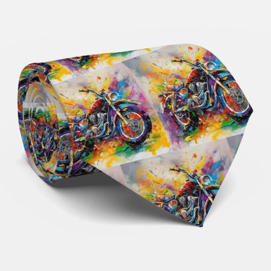 Regenboog Motorcross Sport Stropdas (Opgerold)