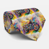 Regenboog Motorcross Sport Stropdas (Opgerold)