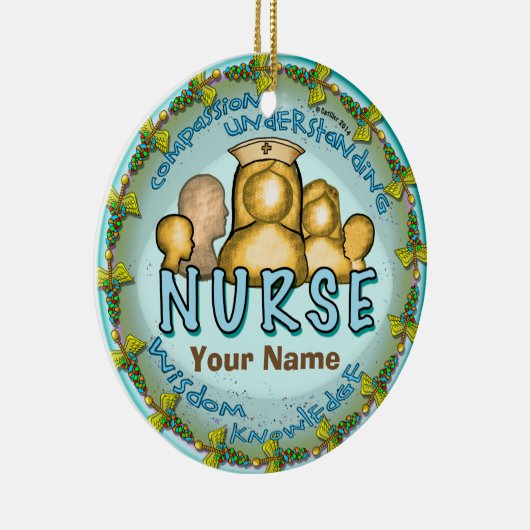 Regenboog motto verpleegkundige keramisch ornament (Rechts)