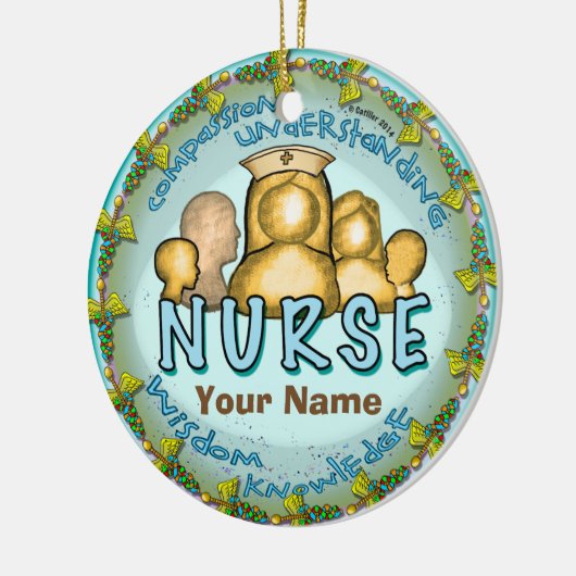 Regenboog motto verpleegkundige keramisch ornament (Links)