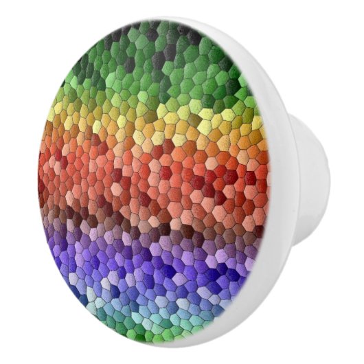 Regenboog Mozaïek Keramische Knop (Rechts)