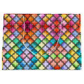 Regenboog mozaïek patroon groot cadeauzakje (Voorkant)