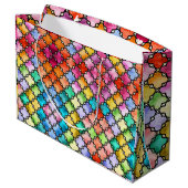 Regenboog mozaïek patroon groot cadeauzakje (Achterkant Gekanteld)