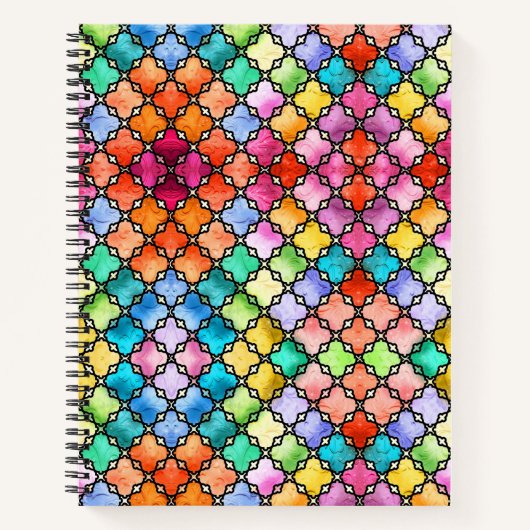 Regenboog mozaïek patroon notitieboek (Voorkant)