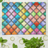 Regenboog mozaïek patroon theedoek (Gevouwen)