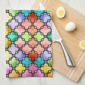 Regenboog mozaïek patroon theedoek (Quarter Fold)