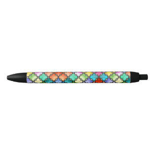 Regenboog mozaïek patroon zwarte inkt pen