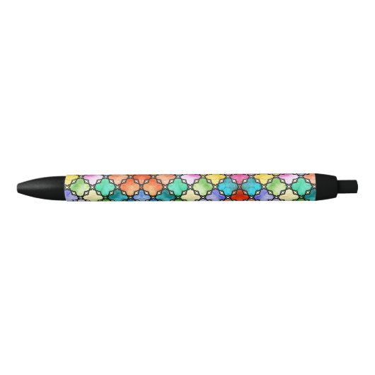 Regenboog mozaïek patroon zwarte inkt pen (Voorkant)