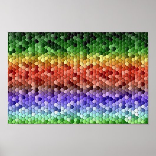 Regenboog Mozaïek Poster (Voorkant)