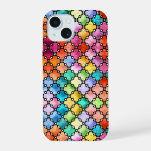 Regenboog mozaïekpatroon iPhone 15 case