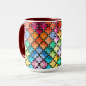 Regenboog mozaïekpatroon mok (Voorkant links)
