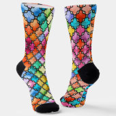 Regenboog mozaïekpatroon sokken (Gebogen)
