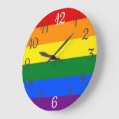 Regenboog Muurklok Pride Vlag Grote Klok (Hoek)