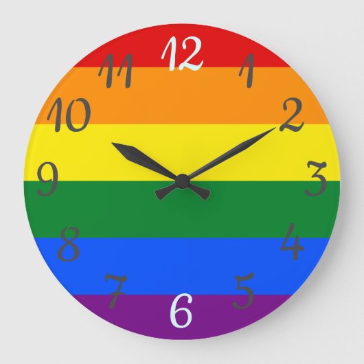 Regenboog Muurklok Pride Vlag Grote Klok (Voorkant)
