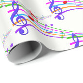 regenboog muziek cadeaupapier (Rol Hoek)
