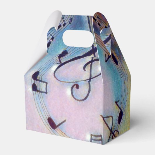 Regenboog muziek notitie gunst doos bedankdoosjes (Achterkant)