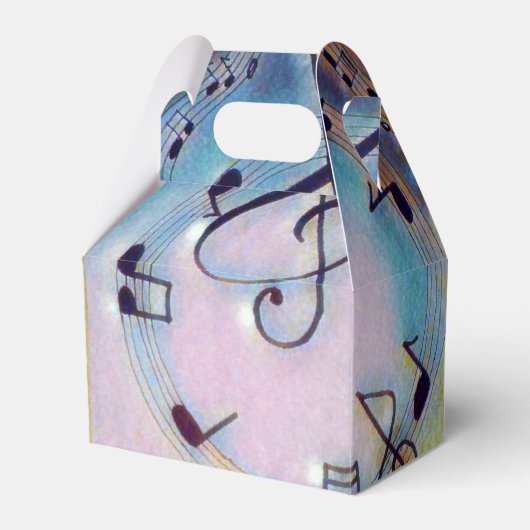 Regenboog muziek notitie gunst doos bedankdoosjes (Voorkant Zijde)