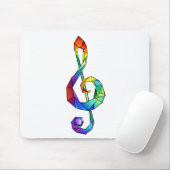 Regenboog Muzieksleutel Muismat (Met muis)