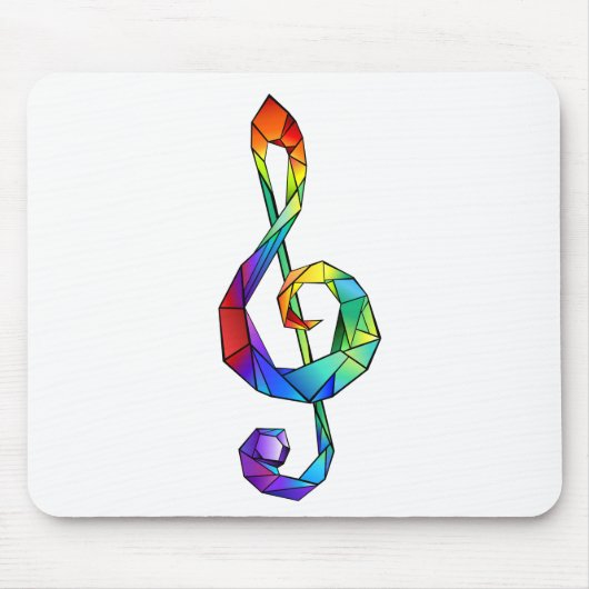 Regenboog Muzieksleutel Muismat (Voorkant)