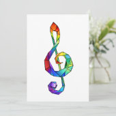 Regenboog Muzikale Sleutel discant sleutel Bedankkaart (Staand voorkant)