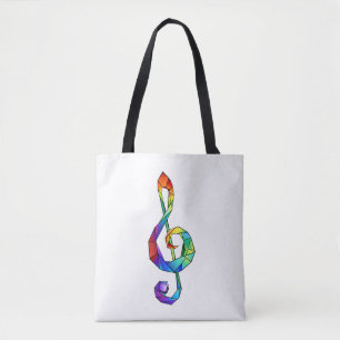 Regenboog Muzikale Sleutel discant sleutel Tote Bag